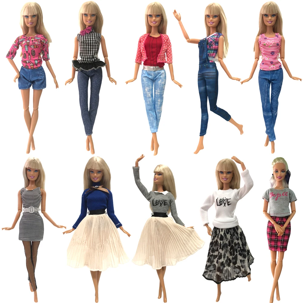 

NK One Set Newest Mixing Doll Dress Beautiful Handmade Party ClothesTop Fashion Dress For Barbie Noble Doll Best Girls Gift JJ