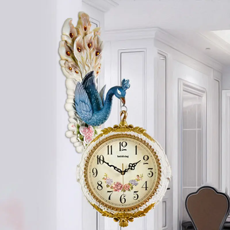 

European Double Sided Wall Clock Plexiglass Mirror Material Inkjet Process Mute Wall Clock Modern Design Reloj De Pared Home
