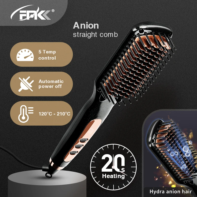

Hair Straightener Comb Constant Hot Electric Ionic Hair Brush 20s Heating Iron