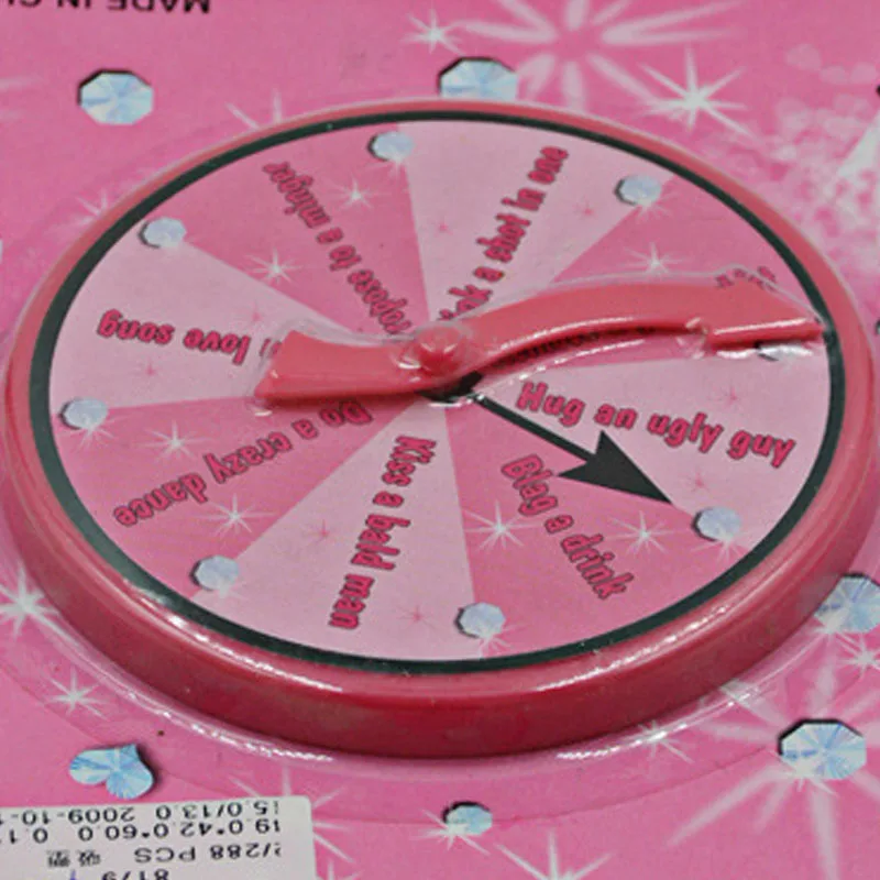 

Pink Hens Night Party Game Activity Spinner Bachelorette Dare Drinking Find Prop Funny Toy Wedding Bar Supplies