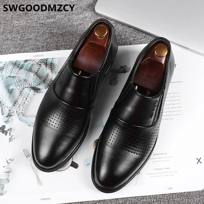 Строгие кожаные туфли для мужчин лоферы офисная обувь мужские классические