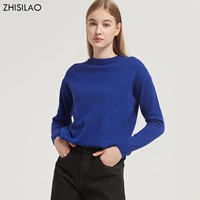zhisilao new knitted sweater women solid basic loose o neck long sleeve pullover sweater autumn winter 2021 tops