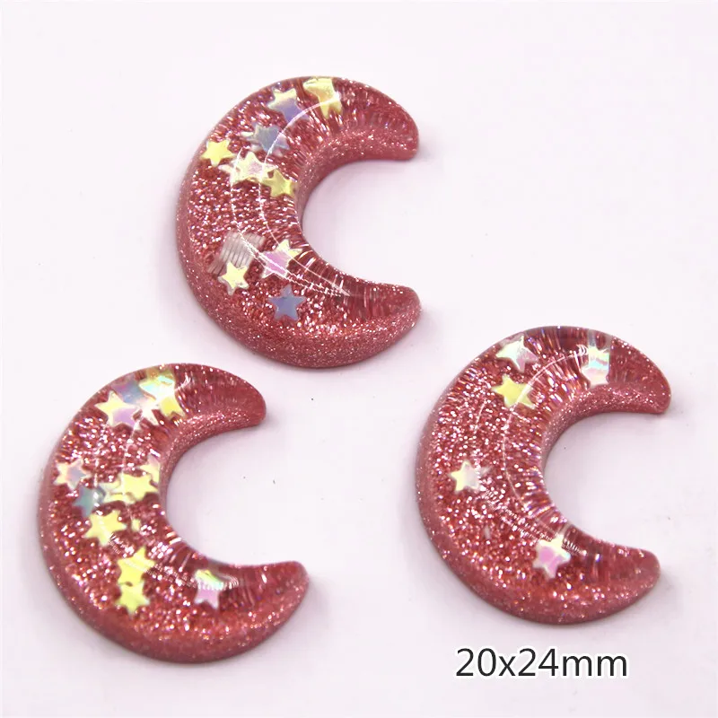 10 штук искусственный бриллиант из смолы с блестящими звездочками/полумесяц