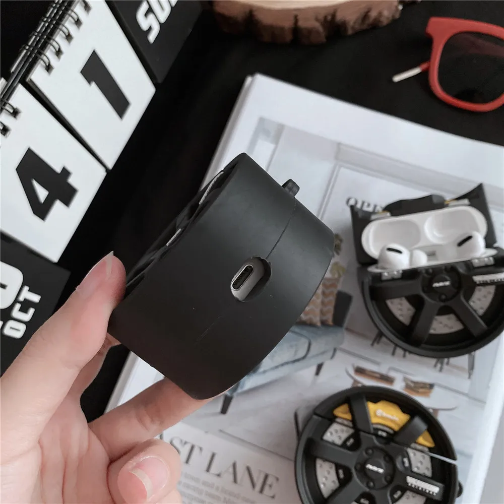 Роскошный чехол для беспроводных наушников Supercar tyre Airpods 1 2 Pro box 3D силиконовый |