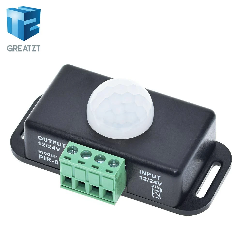 GREATZT DC 12V 24V 8A автоматической регулировки движения PIR Сенсор переключатель ИК