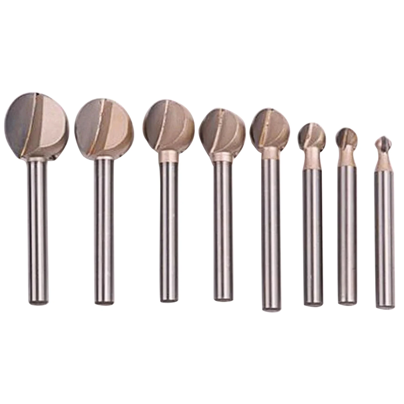 

8pcs Universal Woodworking Portable Reusable Anti Kickback Carbon Steel 6mm Shank Core Box Carving Bit Milling Cutter Durable