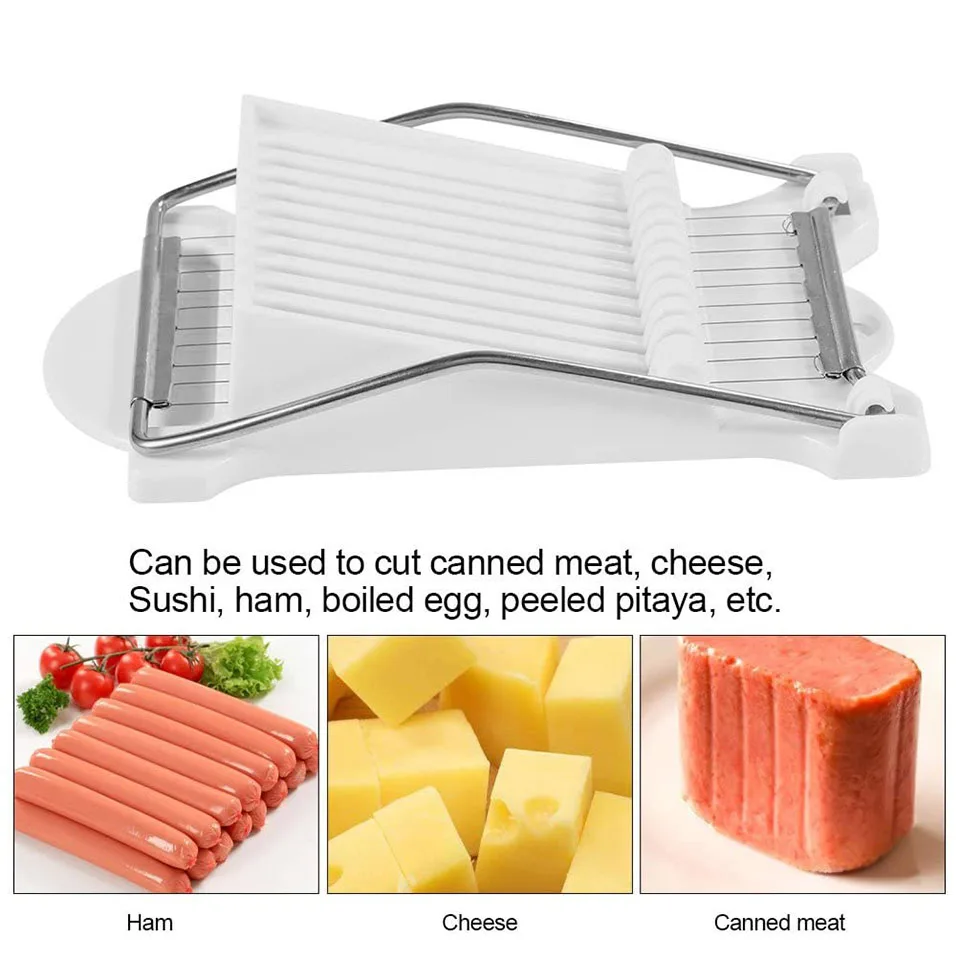 

Lunch Meat Slicer 10 Stainless Steel Wires Slicer Food Cutter Kitchen Gadget for Cheese Egg Vegetable Fruits Soft Food Sushi