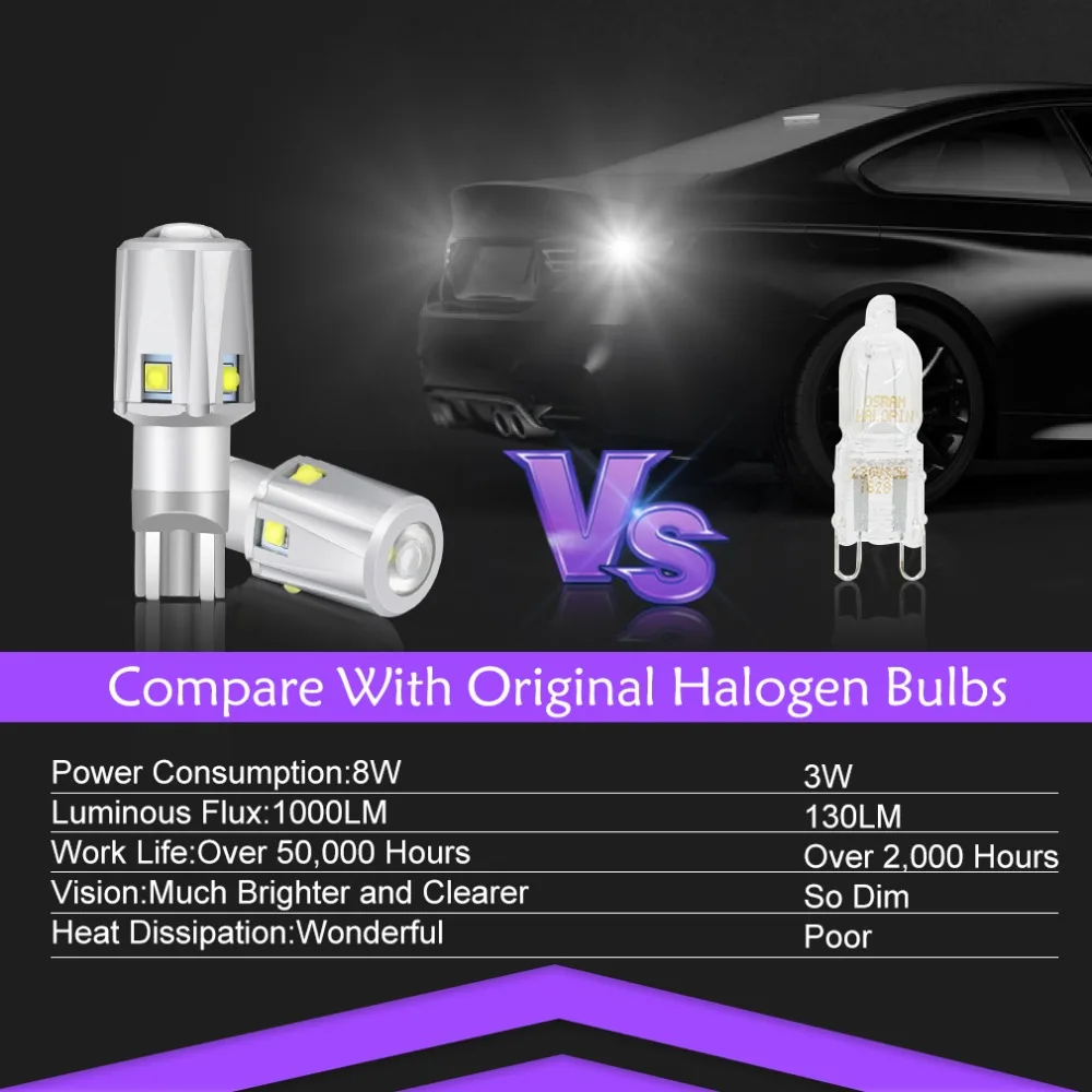 2 шт. T15 W16W светодиодные лампы 921 Canbus Error Free 6SMD высокое качество чипы резервный светильник s лампа задний фонарь Автомобильные фары дневного света светильник 12V