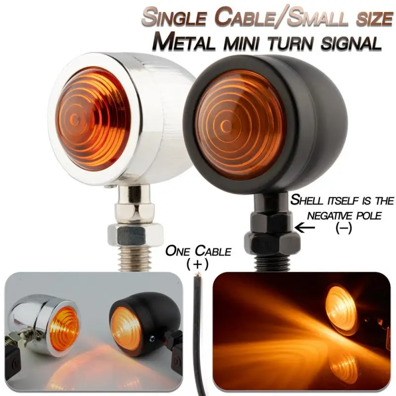 

Motorcycle Signal Lamp A Pair Of Retro Motorcycle Accessories Old School Single Lights Line Mini Front Turn Signal For Harley