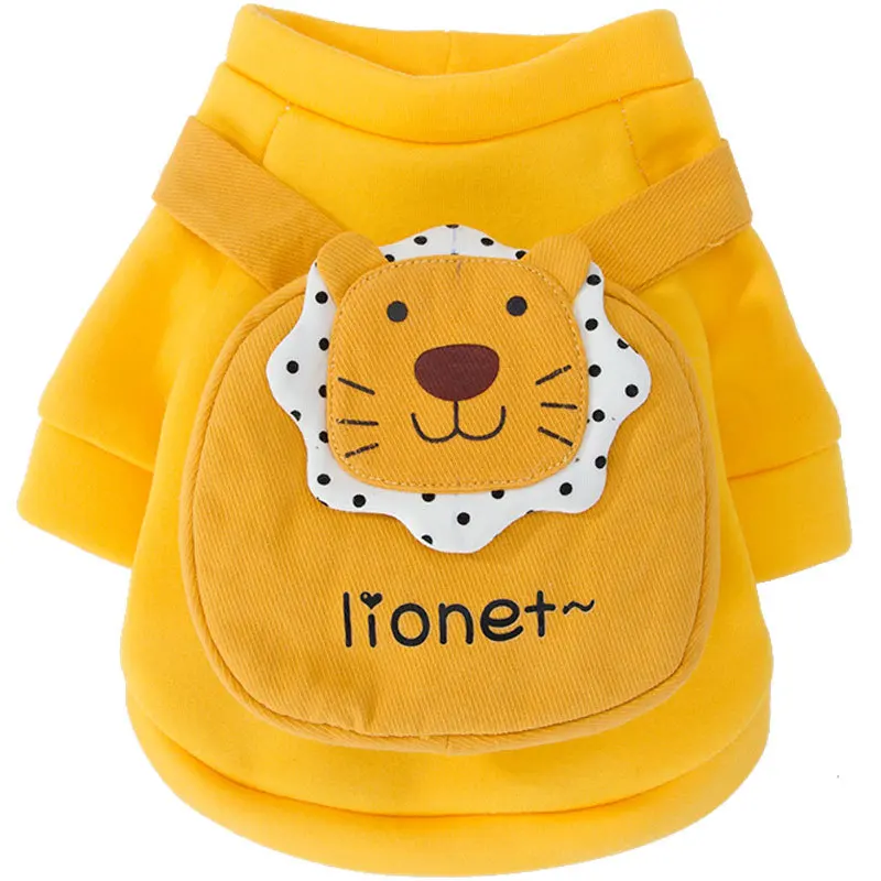 

New Autumn and Winter Cute Little Lion Backpack Cat Sweater Cute Cartoon Small Cat Pet Accessories Soft Comfortable Fashion 2021