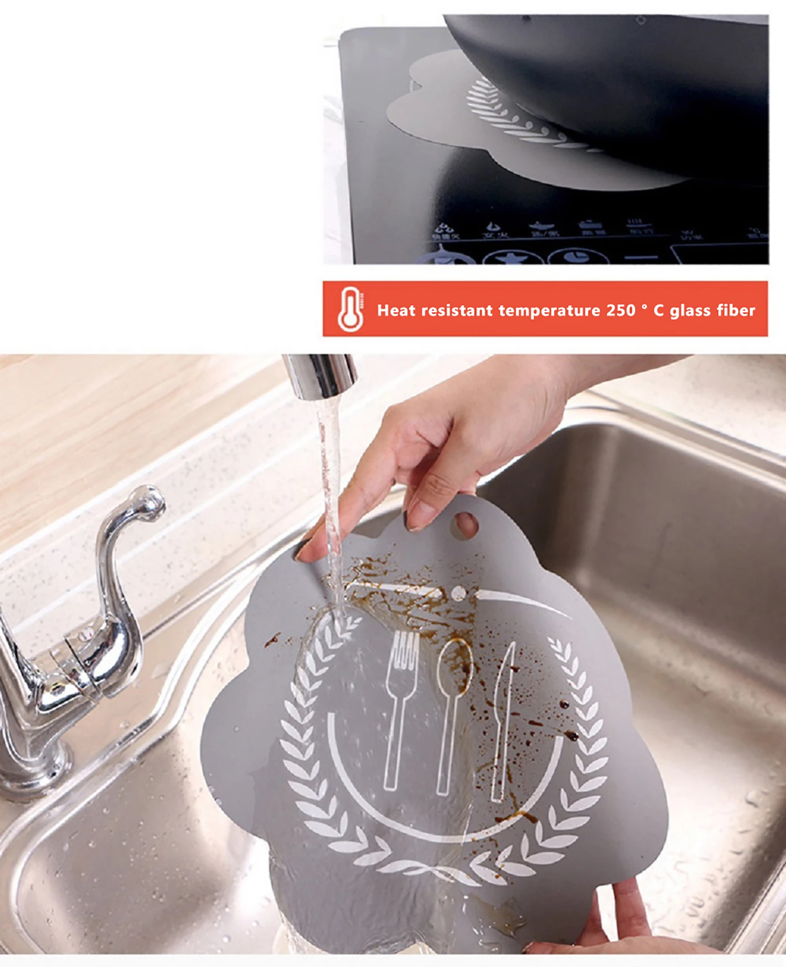 Cleaning Protective Pad of Induction Cooker Glass Silica Fiber Stain Proof Heat Conduct Mats | Дом и сад