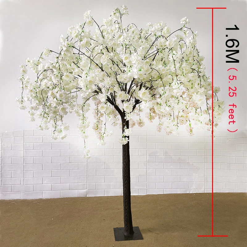 

2pc Artificial Cherry Tree Plant Wedding Party Festival Table Center Decoration Fake Tree Stage Outdoor Garden Decor 1.6M