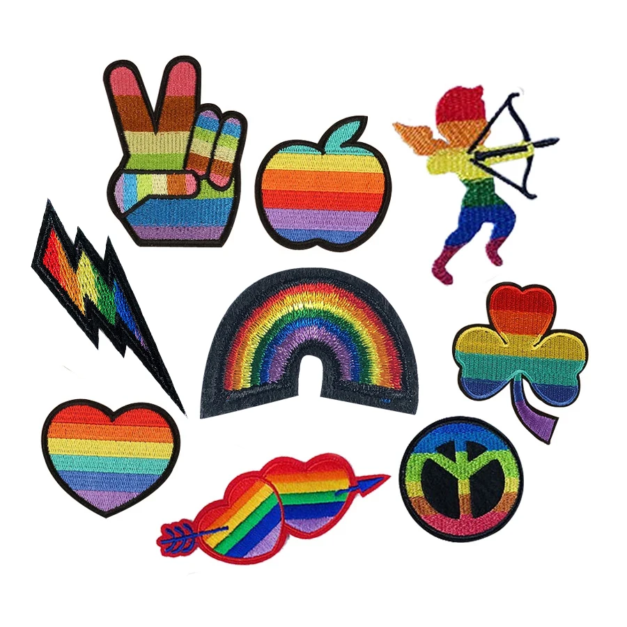 Нагрудный Знак для геев надпись Радужная ЛГБТ патч клевер Смайл апид любящее