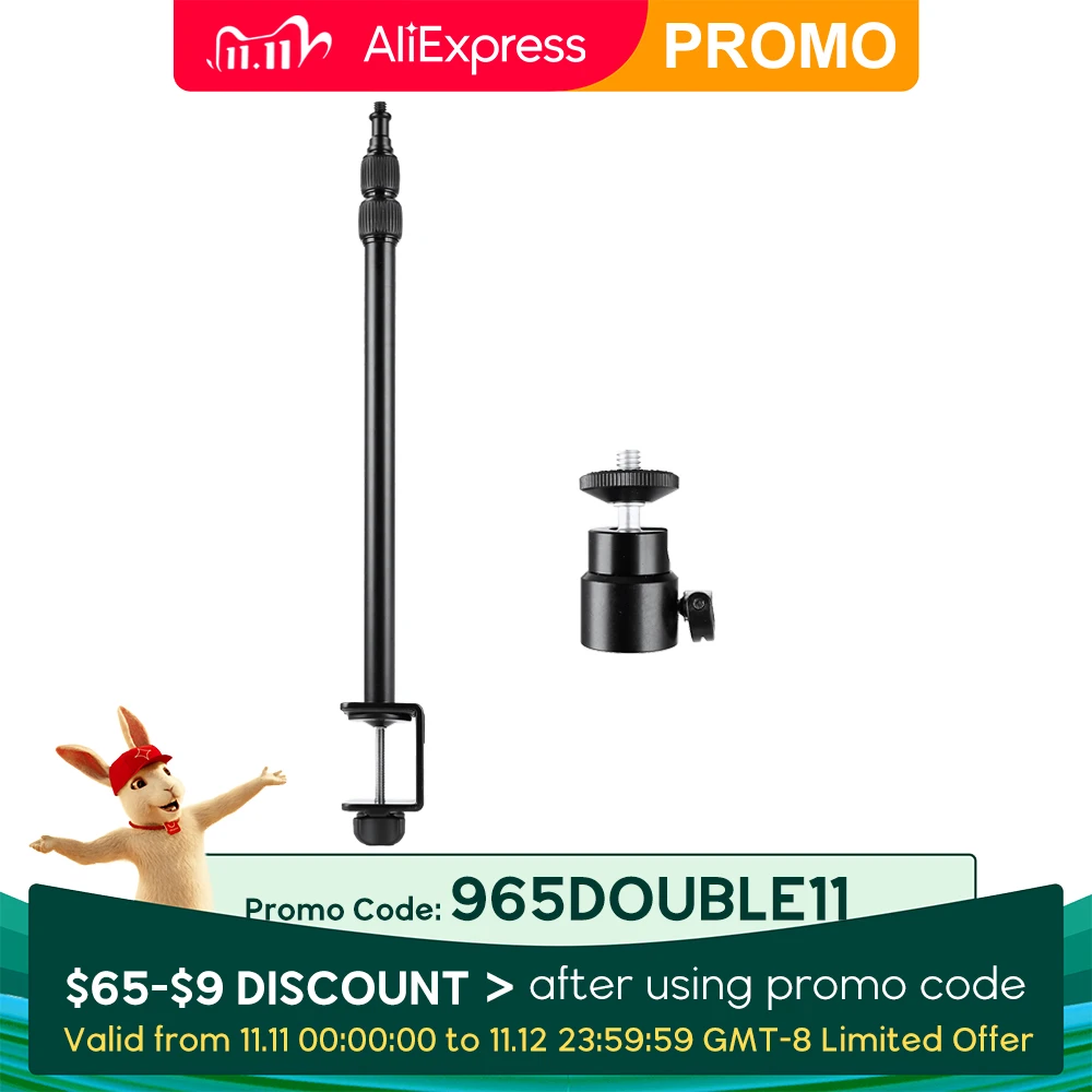 

Настольный кронштейн Andoer C-образный зажим для крепления осветительной стойки с винтом 1/4 дюйма и вращающейся на 360 ° шариковой головкой для к...