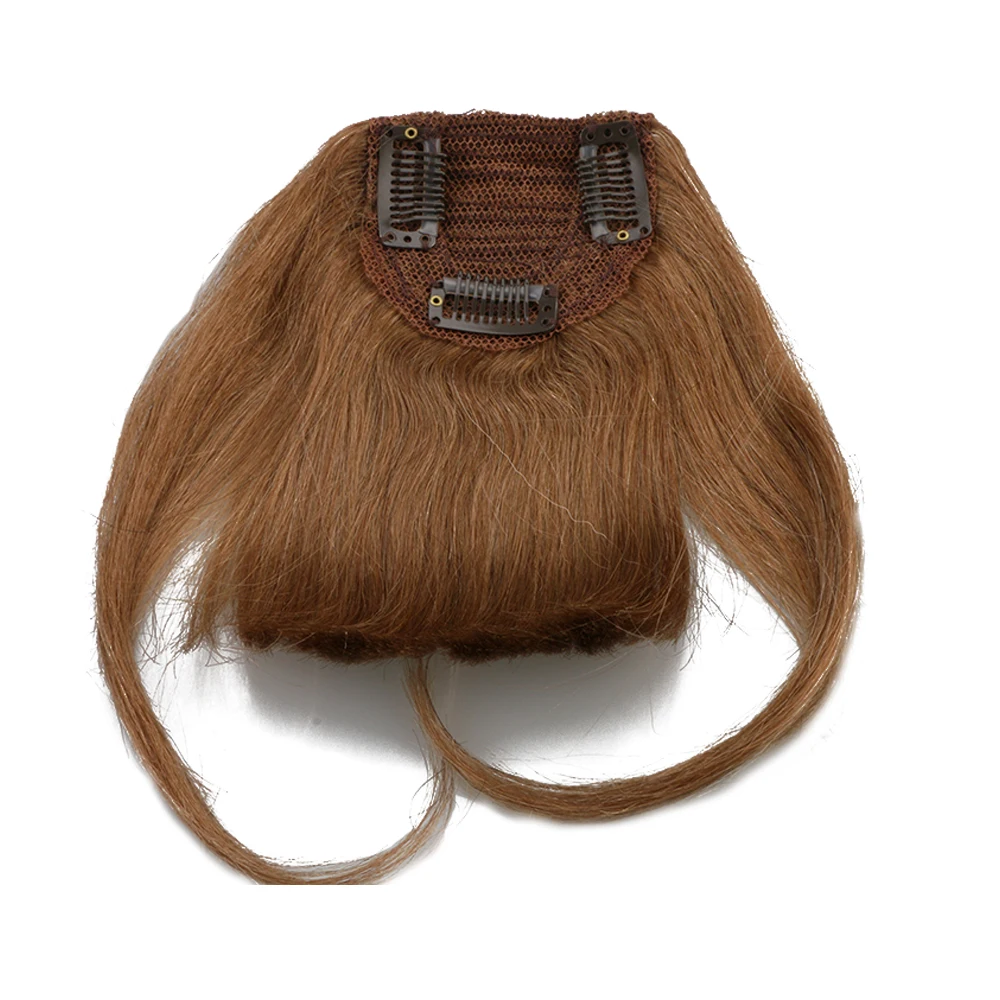 Toysww Clip in Human Hair Bangs Real Hair Extensions Machine Remy 3 Clips Hair Bang Natural Fringe Hairpiece 25g