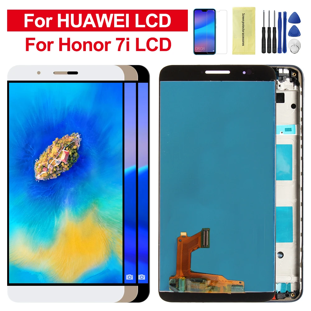 ЖК дисплей 100% дюйма для HUAWEI Honor 7i с сенсорным экраном и дигитайзером экран рамкой