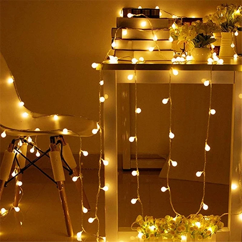 

LED Fairy Lights USB Bubble Ball Outdoor/Indoor Street Garland Christmas New Year Xmas Festoon Lights String for Home Decoration