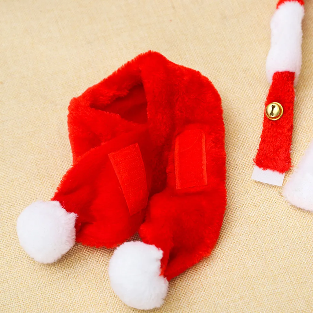 Шапка для питомца кошки собаки красный шарф Рождественский праздничный костюм