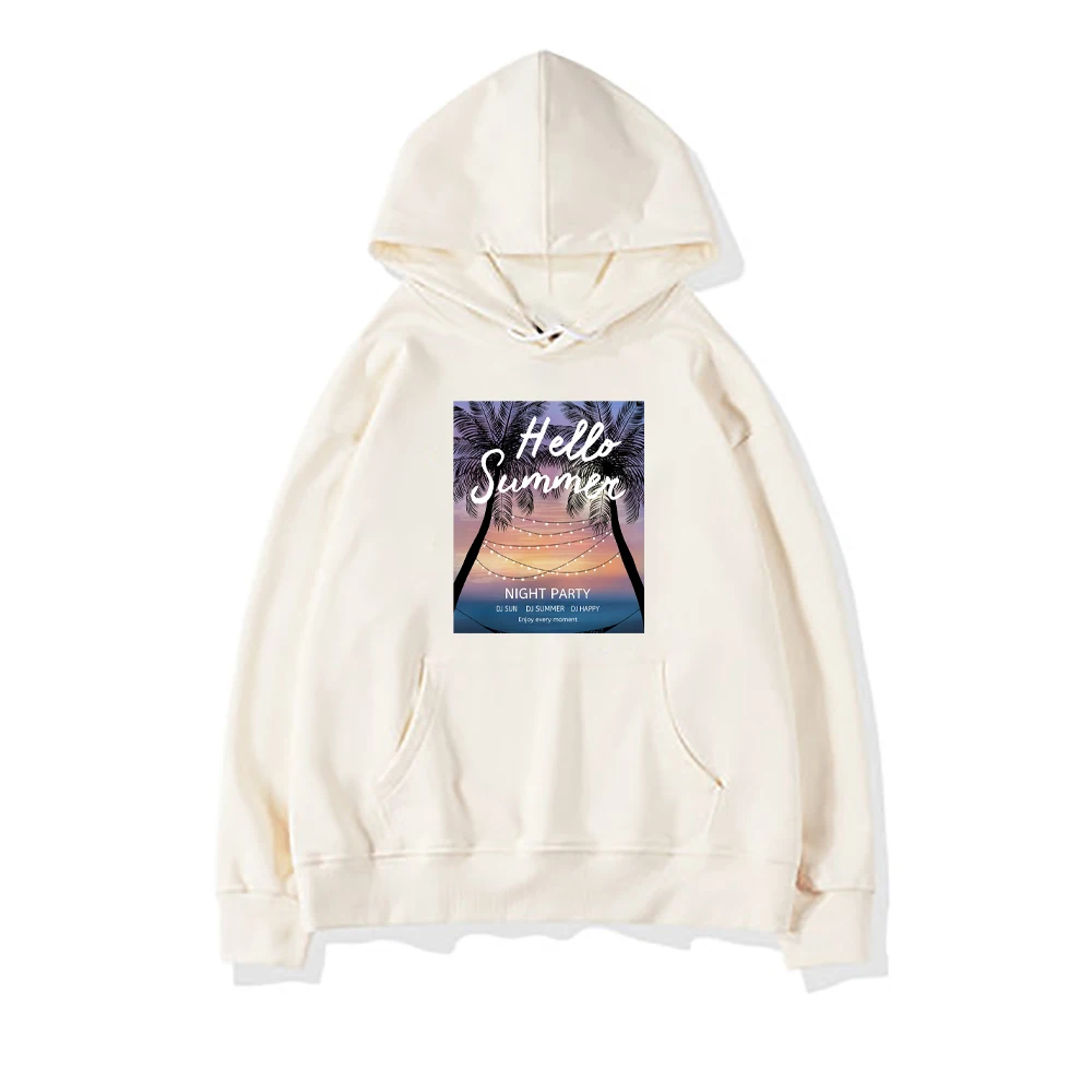 

Night Party Print Sweatshirts Female Fashion Hip Hop Sweatshirt Simplicity Graphic Crewmeck Hoodies Autumn Loose Womans Hoodie