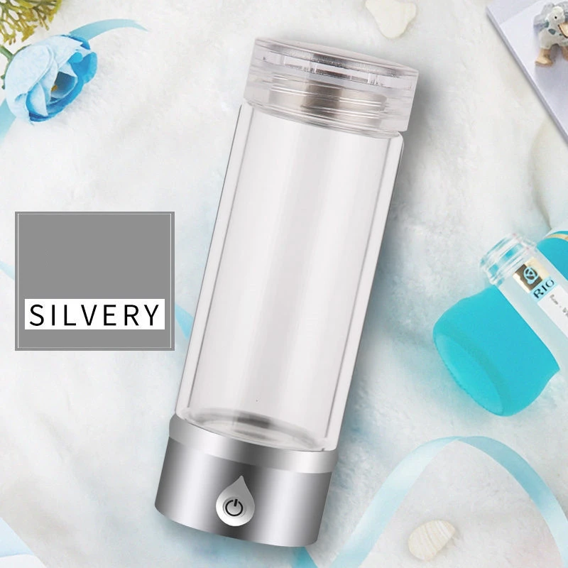Silver SPE/PEM водородный генератор воды бутылка с ионизатором воды очиститель воды фильтр для воды отдельный H2 и O2 Высокая чистая водородная бутылка - Цвет: Silver