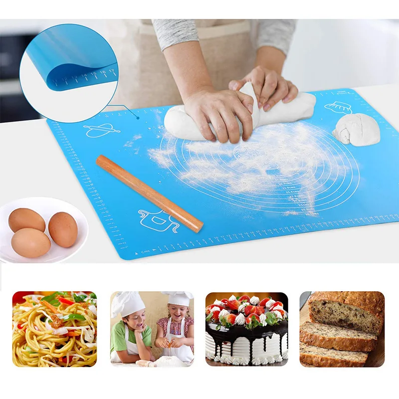 

Food Grade Silicone Baking Pan with Scale Kitchen Baking Roll Noodle Macaroo Pizza Dough Non-stick Mat Non-stick Baking Mat