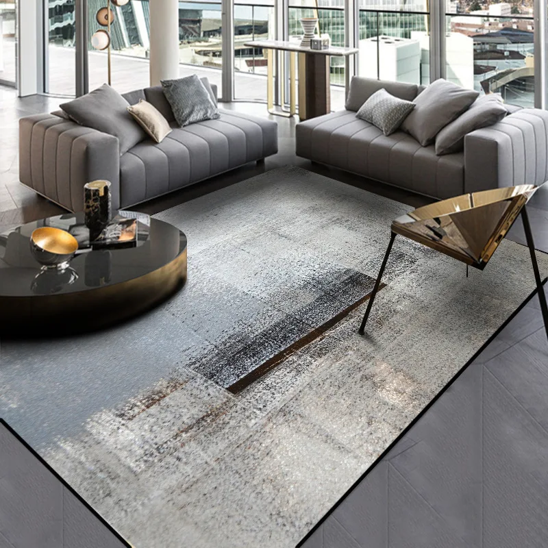 Modern Simple Abstract Chinese Ink Black Gray Carpet Coffee table Kitchen Floor Mat Living Room Rug Bedroom Carpets Home Doormat
