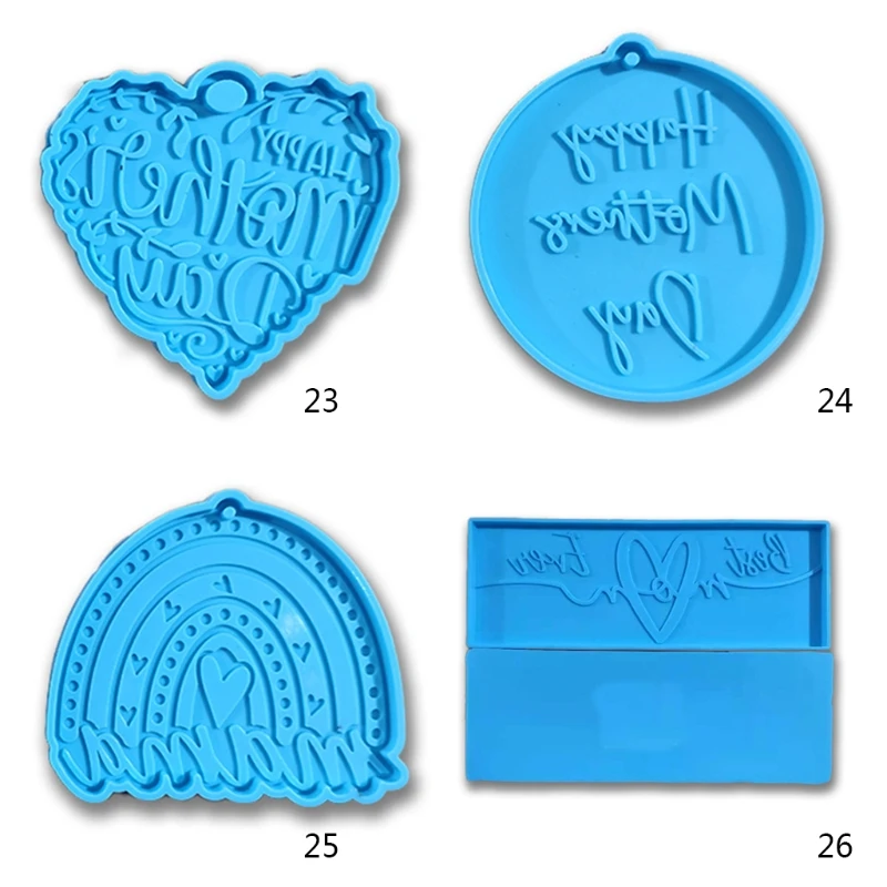 

Mother's Day Series Pendants Epoxy Resin Mold Keychain Silicone Mould DIY Crafts Jewelry Casting Tool
