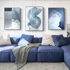 Абстрактная синяя граффити цветной блок геометрические линии холст живопись диван фон Настенная картина плакат для украшения гостиной