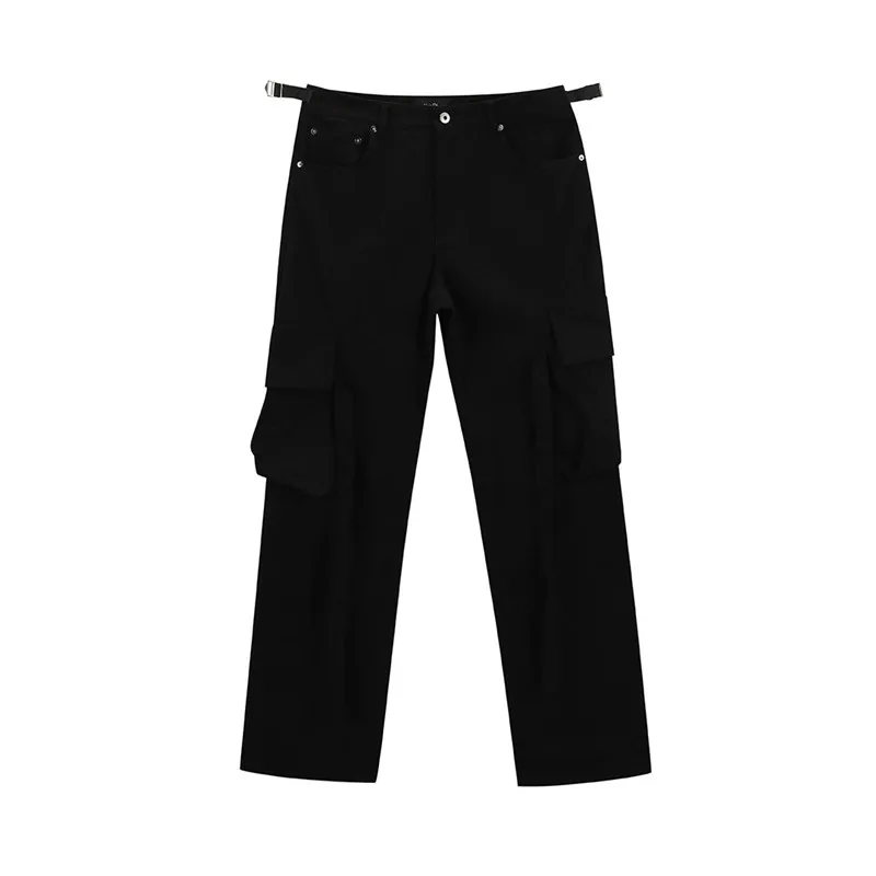 

2020fw VUJADE travisscott Pants 1:1 High Quality Metal VUJADE Pencil Pants Black Trousers Inside Tag