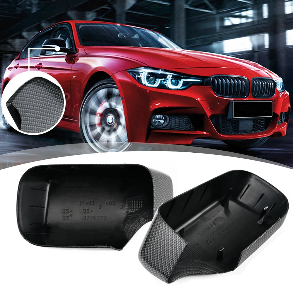 

Rearview Mirror Covers For BMW E46 Car Styling Carbon Fiber Wing Door Rearview Heated Mirrors Cap 51168238375 51168238376 ABS