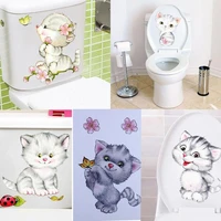 remove the wall stickers cartoon cat toilet stickers waterproof self adhesive paintings