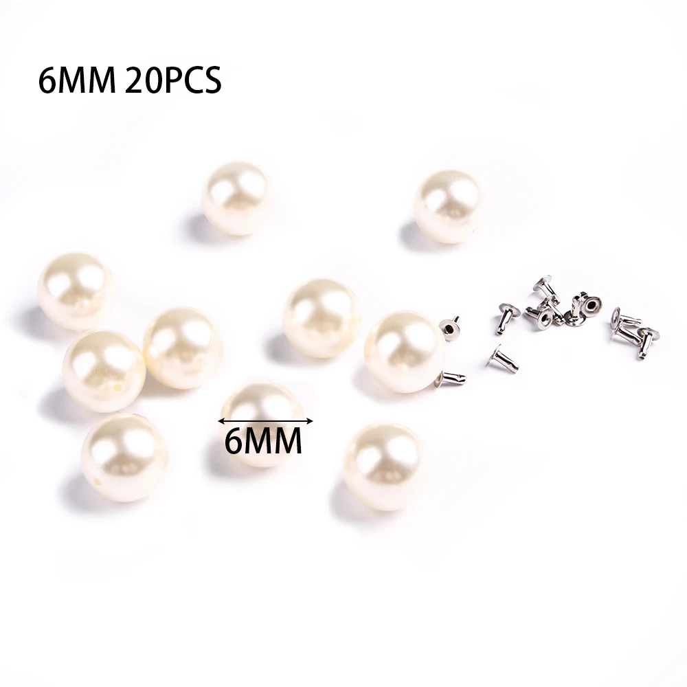 Новые пуговицы с имитацией жемчуга и заклепками 20 шт./компл. для ткани брюк шляп