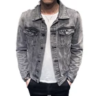 Джинсовая куртка мужская Базовая в стиле ретро, мотоциклетная куртка с отверстиями, уличная одежда, Бомбер в стиле хип-хоп, ковбойская джинсовая куртка, 2021
