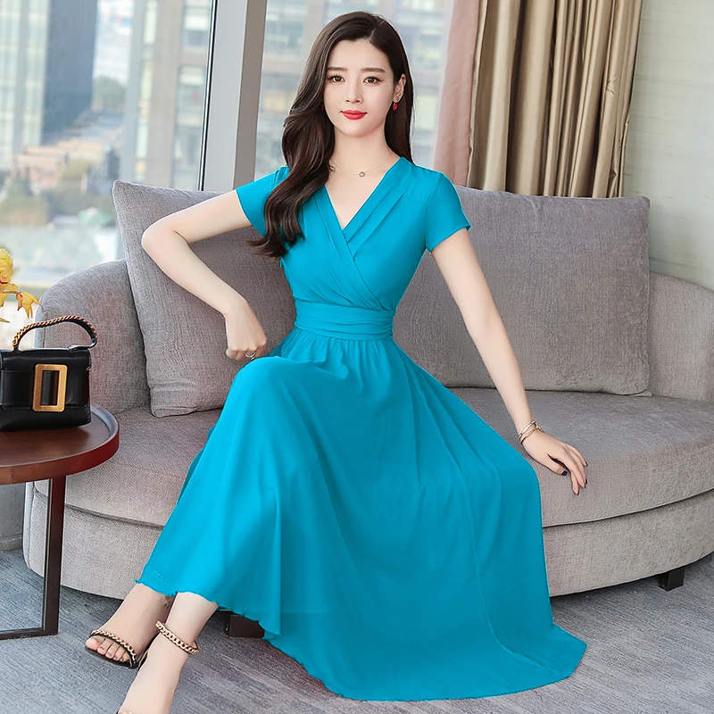 2019 Новое поступление Летнее в богемном стиле Стиль размера плюс M-4XL с v-образным