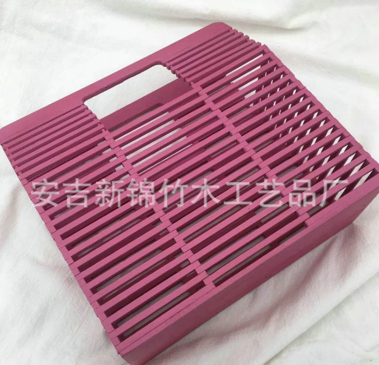 Женская сумочка Бамбуковая сумка ручная работа модная квадратная Летняя Пляжная