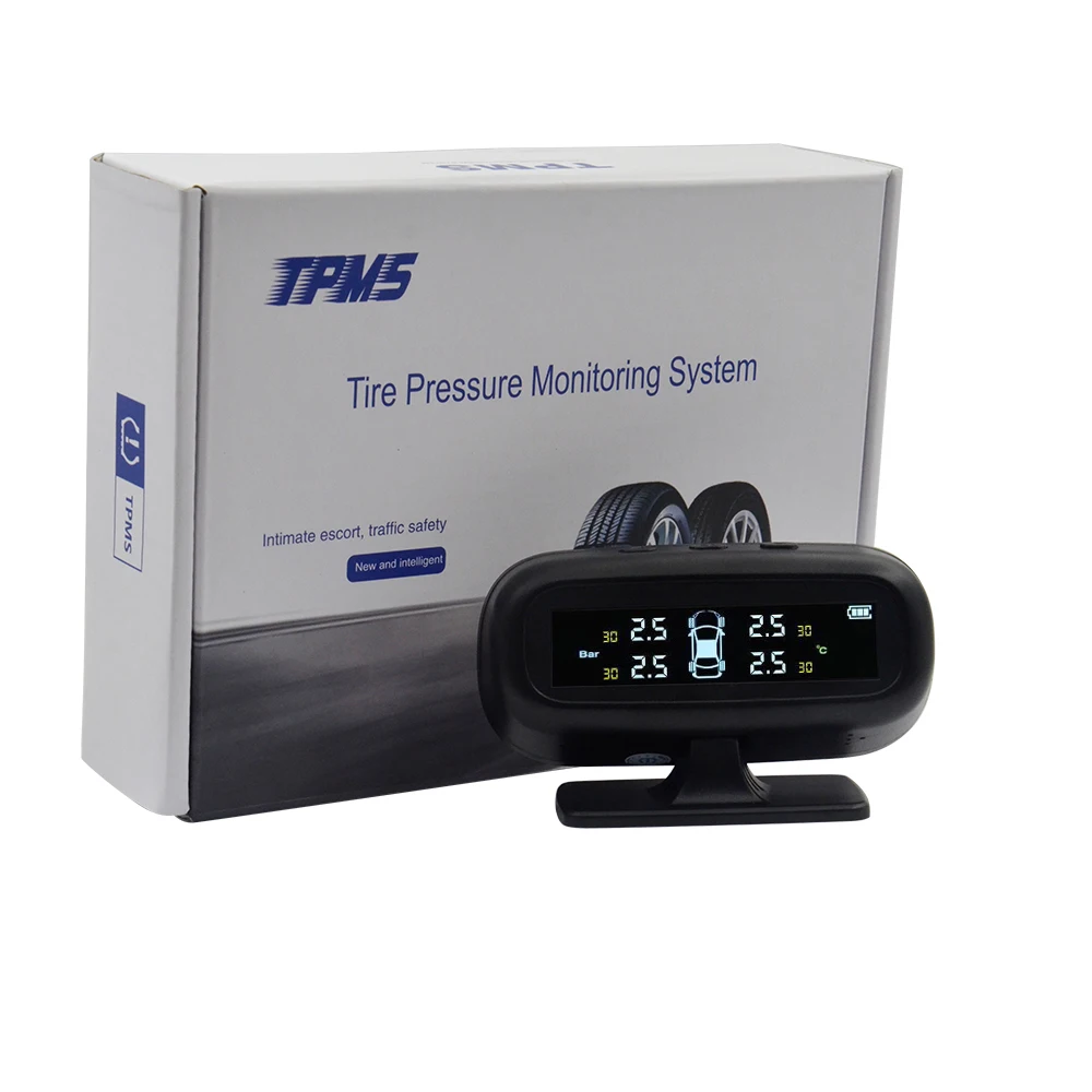 TPMS Солнечная автомобильная система контроля давления в шинах, 4 внешних датчика Предупреждение предупреждение о температуре T06N T01W Visture