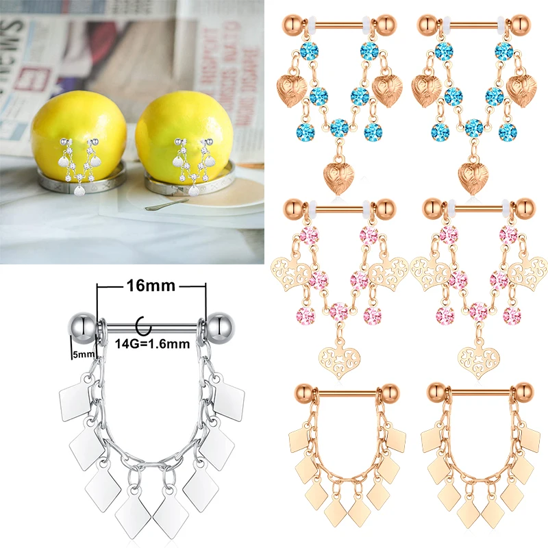 Кольцо для пирсинга сосков из нержавеющей стали 14 г 1 пара |