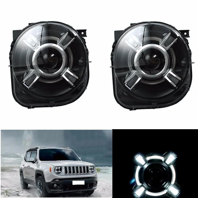 Для Jeep Renegade 2015-2017 светодиодный DRL ходовые огни Bi-Xenon луч ангельские глазки Авто