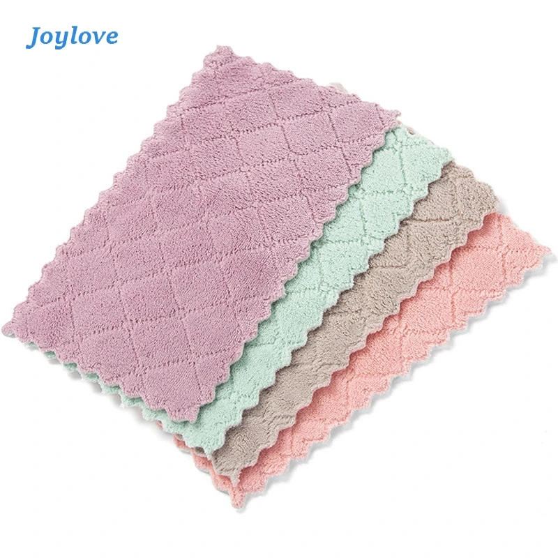 

JOYLOVE 1PC Microfiber Kitchen Dish Cloth Absorbent Towel Non-stick Oil Washing Cloth Rag for Household Tableware Wiping Tools