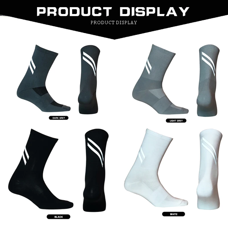 

DH Reflective Bicycle Running Cycling Socks Outdoor Men Breathable Running Sports Socks Basketball Football Socks Stocking
