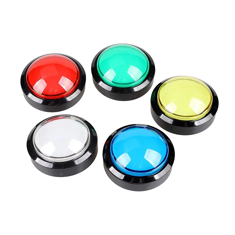 

5 аркадных кнопок 60 мм купол 2,36 дюйма светодиодный кнопка с микропереключателем для аркадной машины консоль для видеоигр