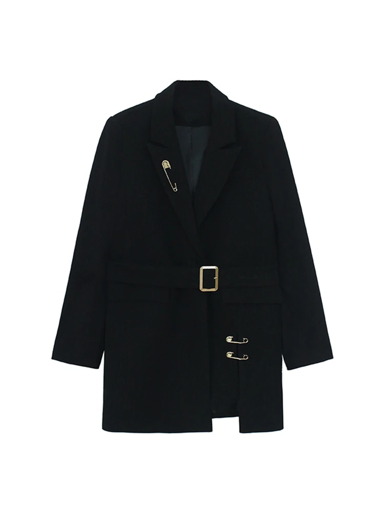 

2020 Spring New Pins Women's Suit Large Size Casual One-breasted Korean Black Ladies Jacket Trendy Office Blazers SA500S30