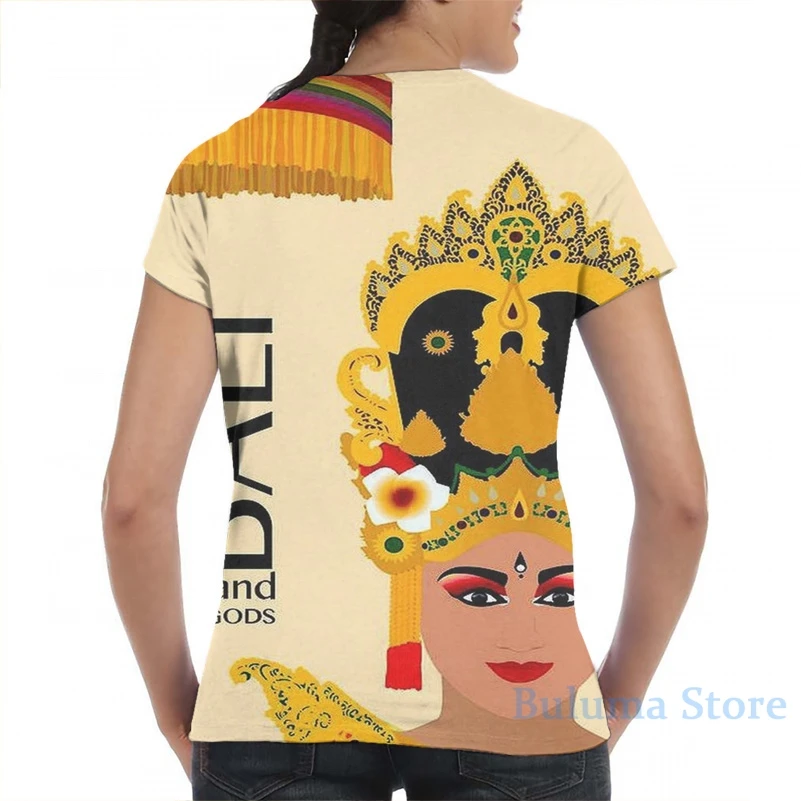BALI Vintage Travel Advertising Print men T-Shirt women all over print fashion girl t shirt boy tops tees Short Sleeve tshirts | Мужская