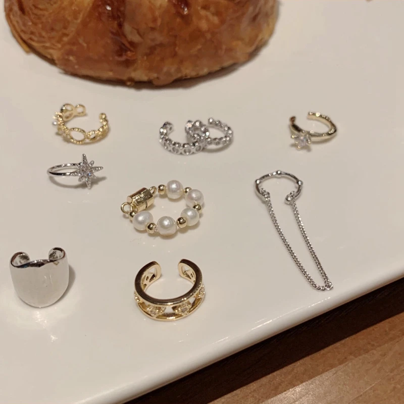 MENGJIQIAO оптовая продажа простой не пирсинг для ушей Micro Pave Цирконий милый клип