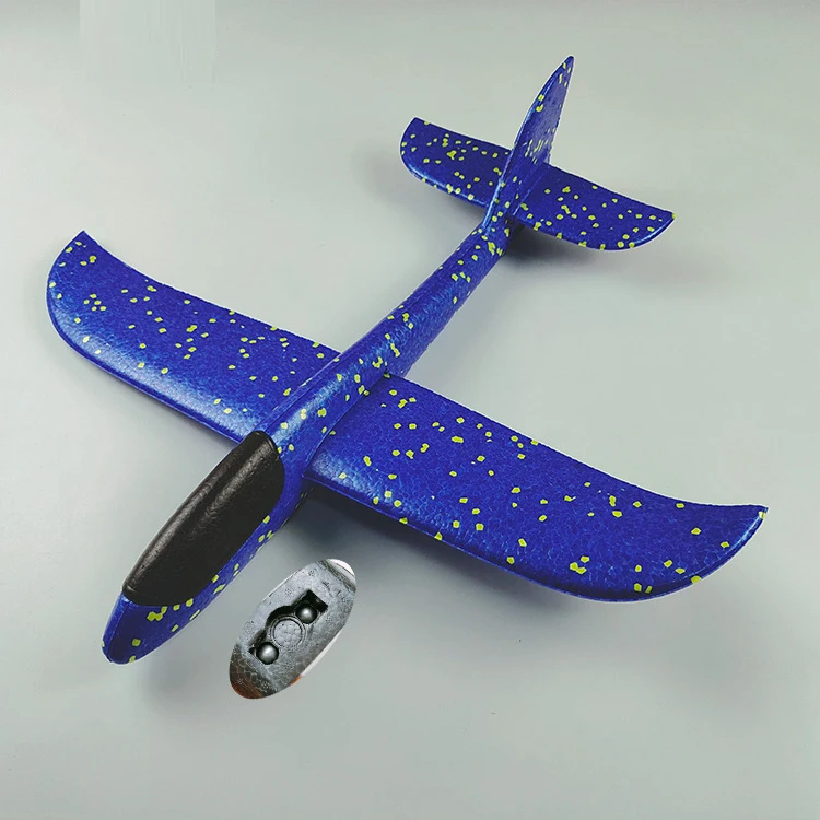 48cm Not Lamp Blue Сделай Сам ручной бросок Летающий планер самолеты светящиеся темные игрушки для детей пена модель аэроплана наполнители планер самолет игрушки игра - Цвет: 48cm Not Lamp Blue