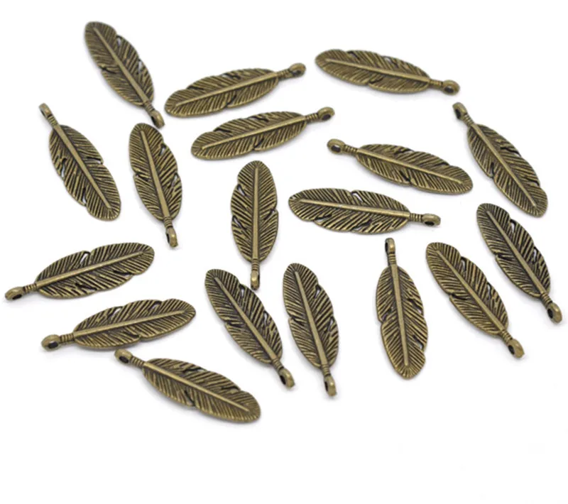 8 сезонов винтажные подвески украшение перо цвета антикварной бронзы сделай сам