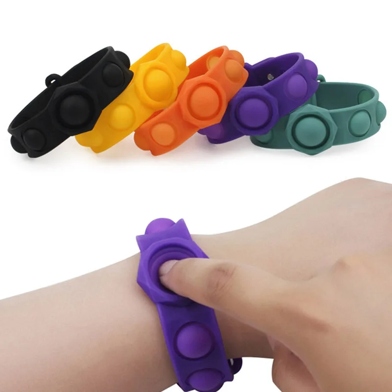 

Push Bubble Wristband Fidget Simple Dimple Toy Adult Sensory Stress Reliever Toys for Children Anti-stress Squeeze Hand Toy Gift