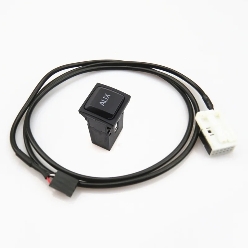 Автомобильный AUX USB Вход переключатель Интерфейс адаптер для подключения к розетке с проволочный канат для RCD310 RCD510 RNS315 Golf 5 MK5 6 MK6 кролик Сирокко - Название цвета: AUX Switch Cable