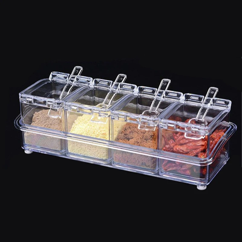 4 шт./компл. прозрачная коробка для приправ фотоэлементы фотоемкость с