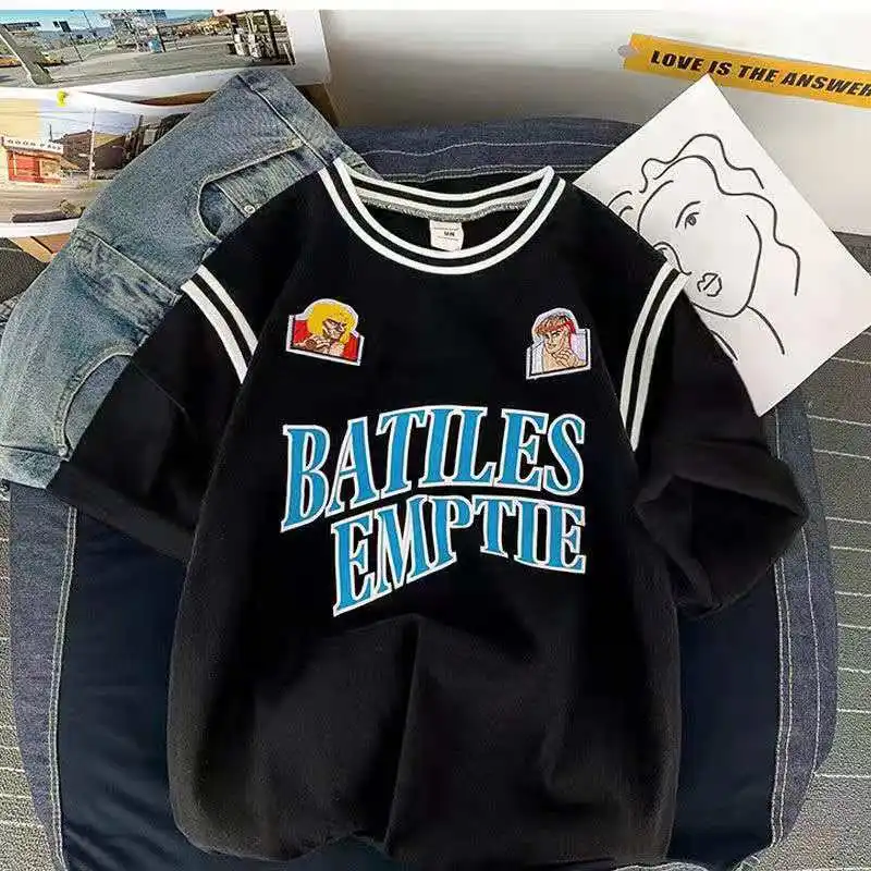 Футболка унисекс черная большого размера с коротким рукавом Спортивная